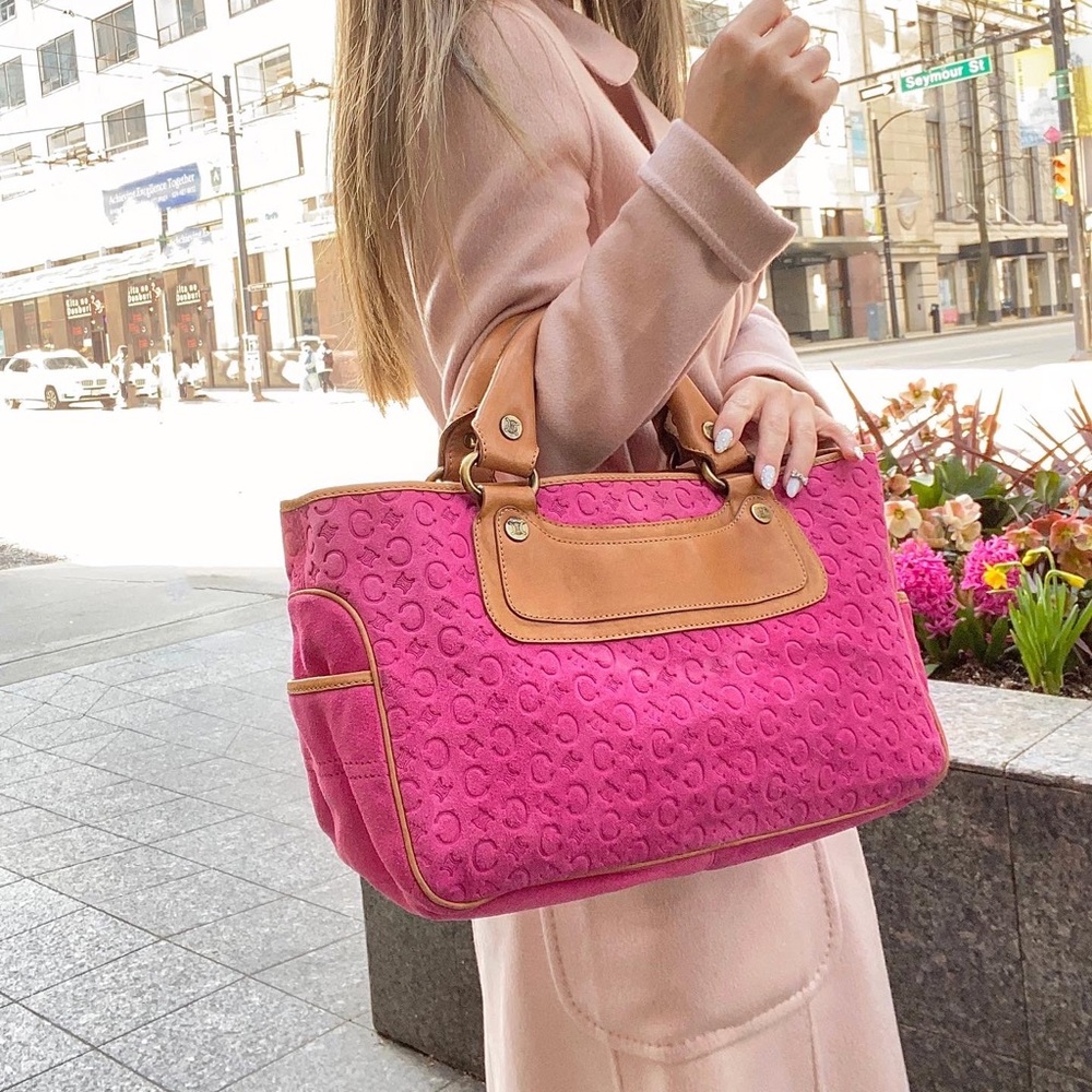 CELINE pink logo tote